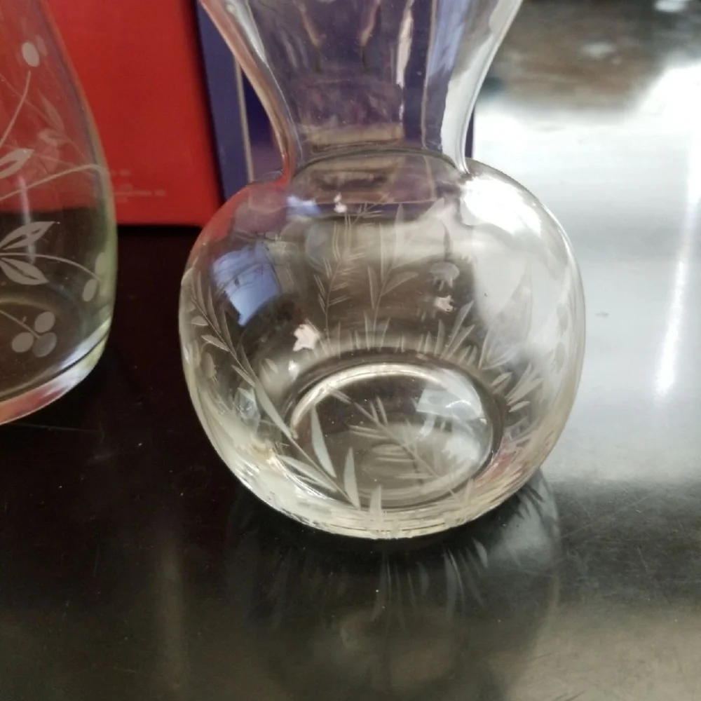 Etched Glass Vases